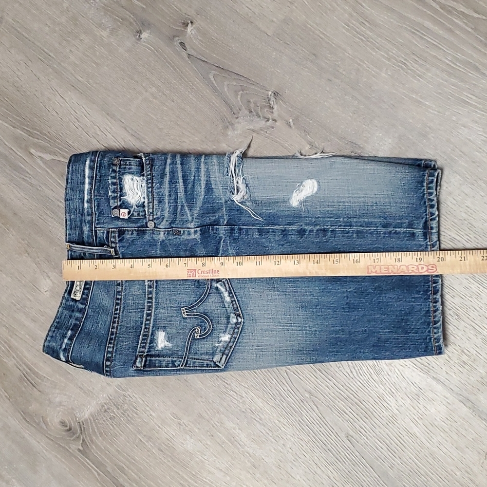 AG Adriano Goldschmied distressed blue cotton Jeans shorts size 27R - Picture 4 of 12
